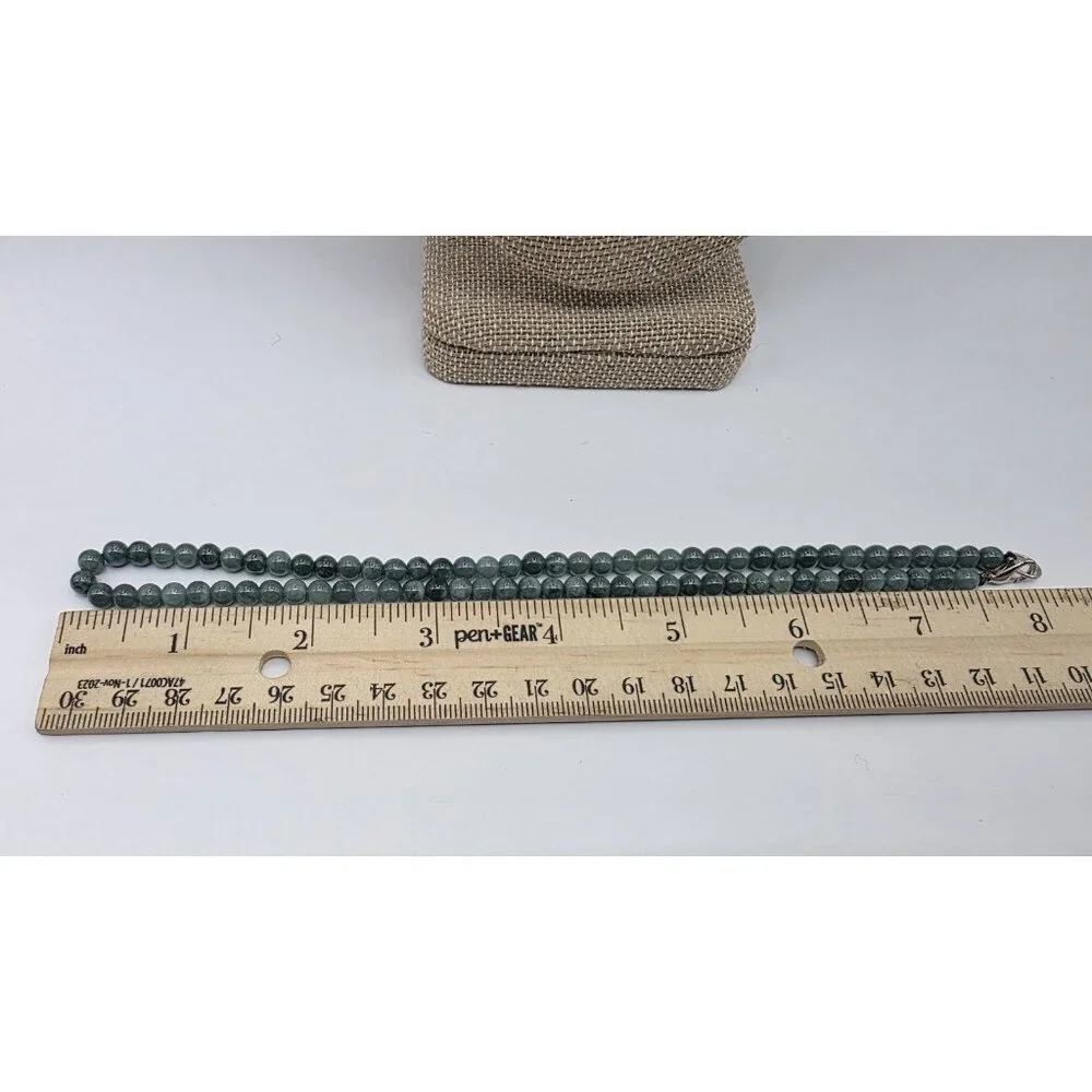 Grade A Jadeite Jade Green Round 3.8mm Beads‎ Necklace 16
